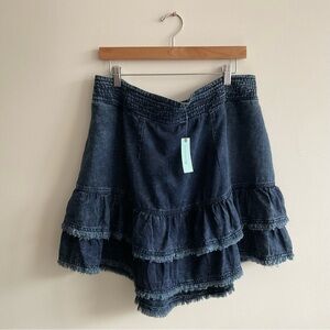 NWT Pilcro for Anthropologie | Flirty Tiered Mini Denim Skirt | 1X